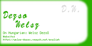 dezso welsz business card